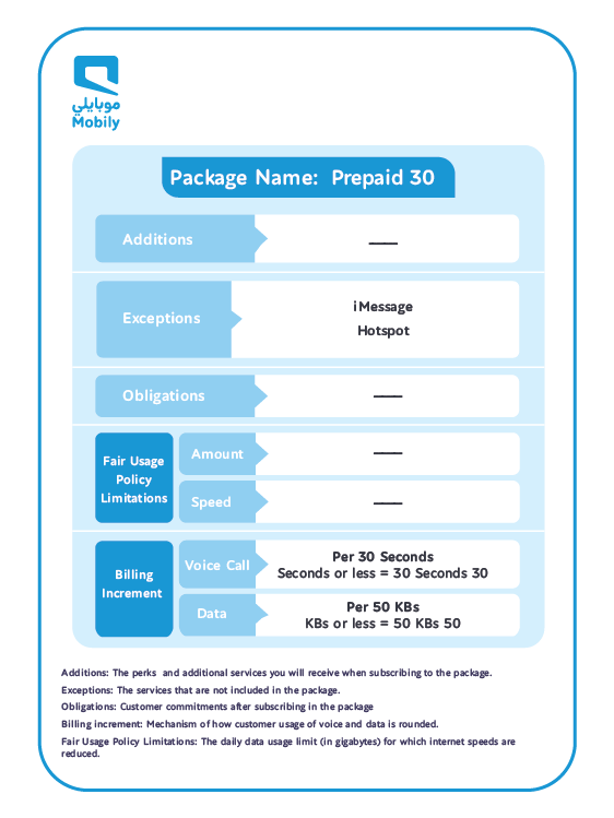 Mobily Mobily Prepaid Bundles