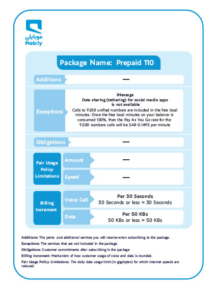 Mobily prepaid internet packages 1 months