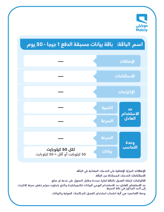 رسالة الاشتراك السنوى لكارت موبايلى